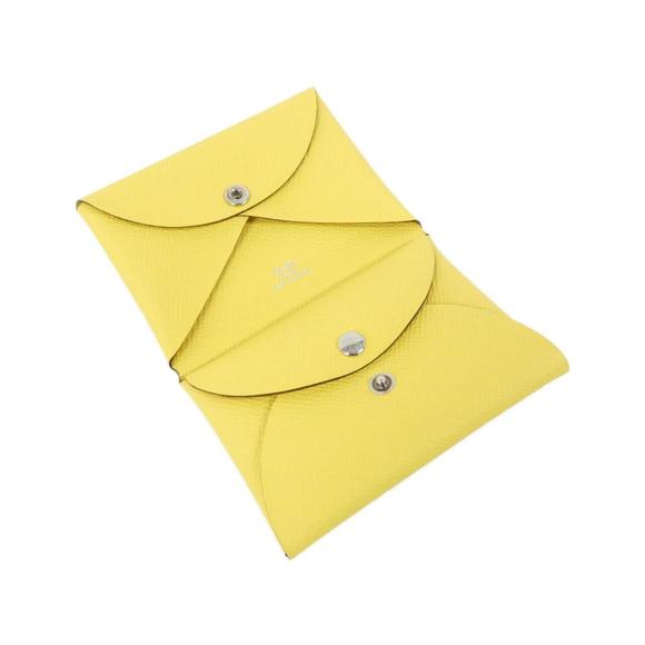 HERMES Calvi Duo 083035CK Wallet & Coin Case in Black Epsom Leather - Picture 2 of 4